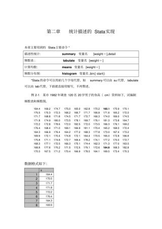 统计描述Stata实现