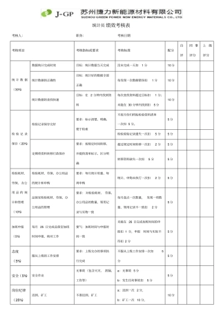 统计绩效考核表