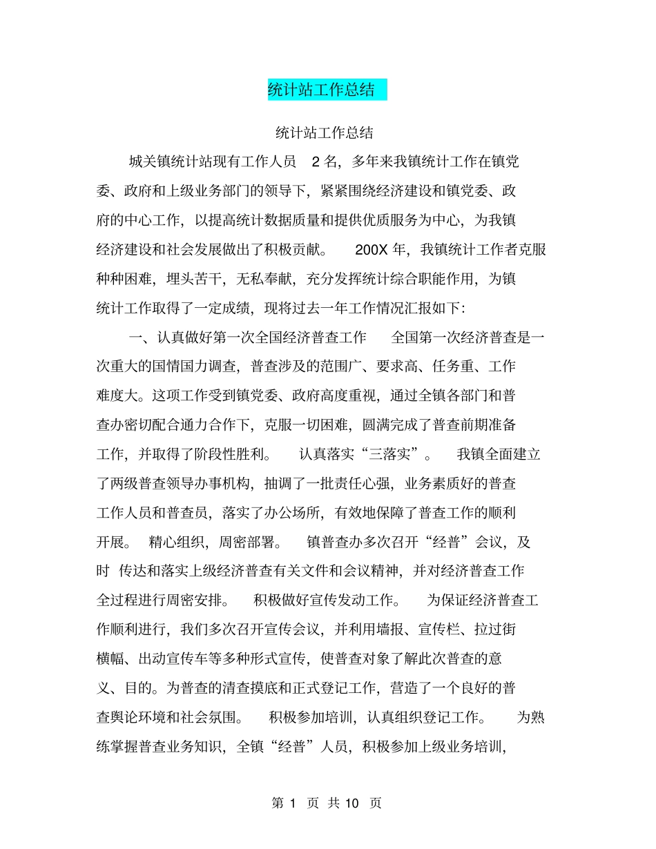 统计站工作总结【可编辑版】_第1页