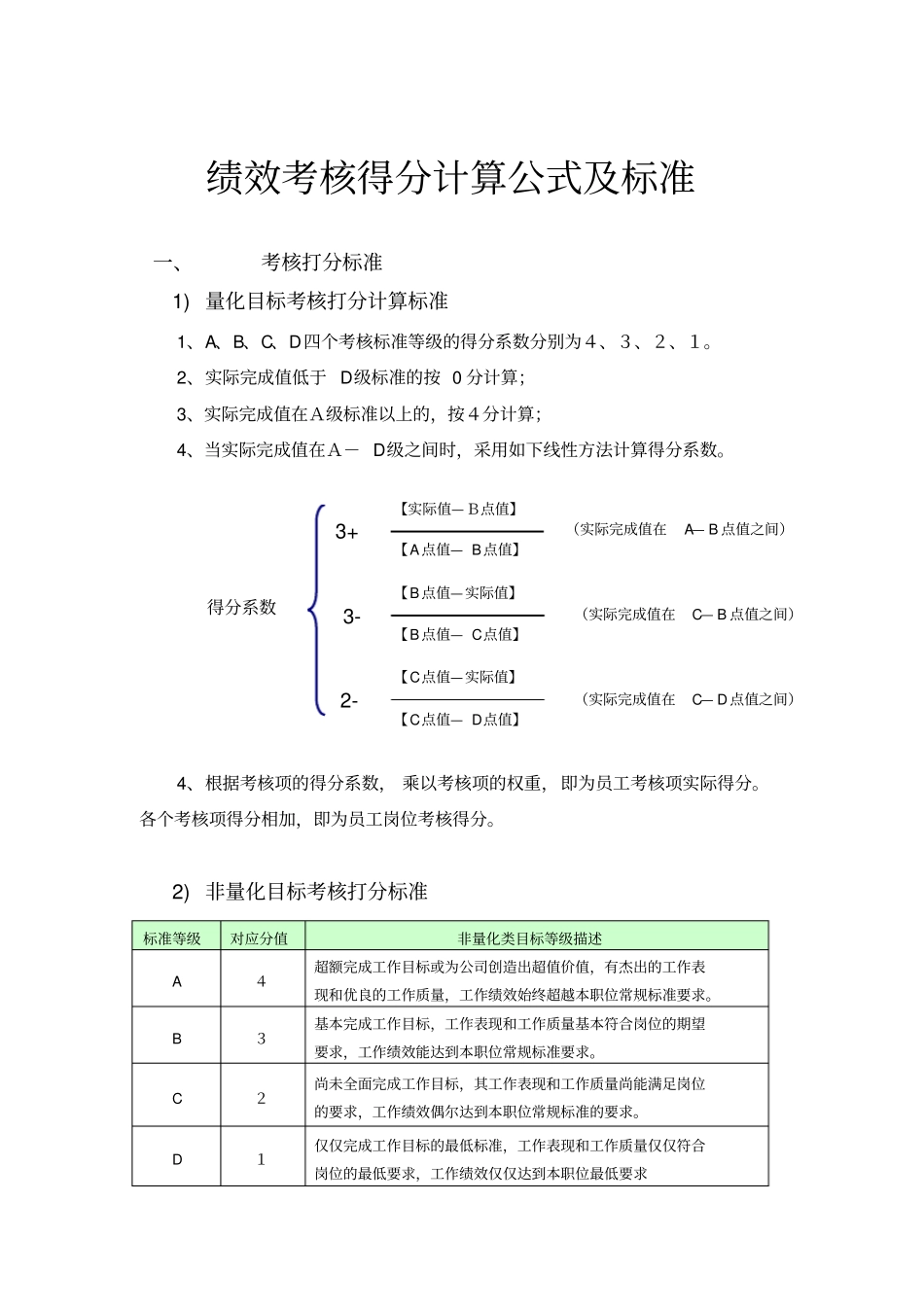 绩效考核得分计算公式及标准_第1页