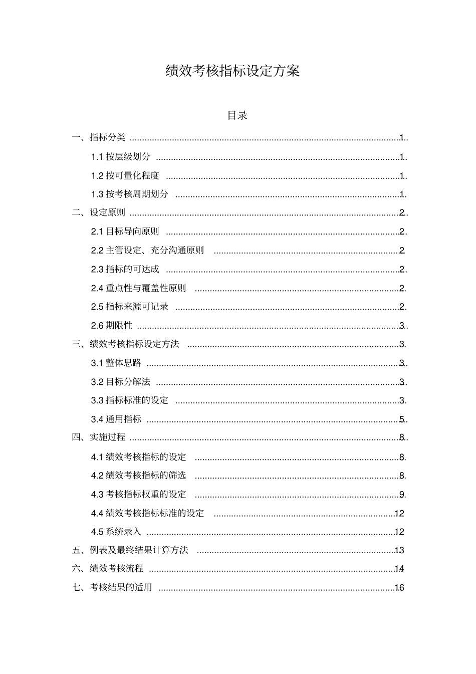 绩效考核指标设定方案教学提纲_第2页