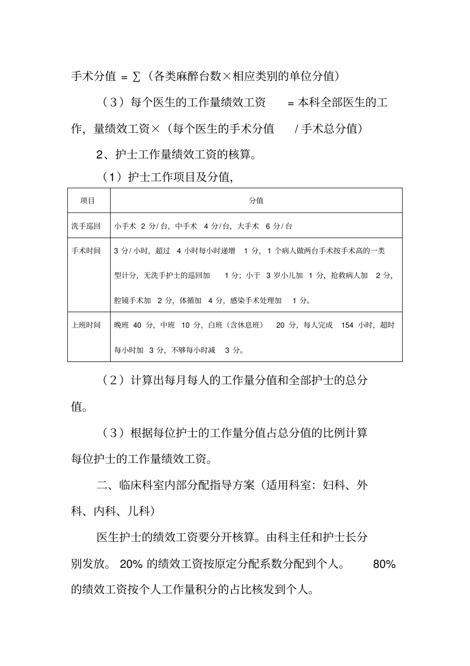 绩效考核科室二次分配指导方案_第2页
