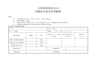 绩效考核表打假办公室主任