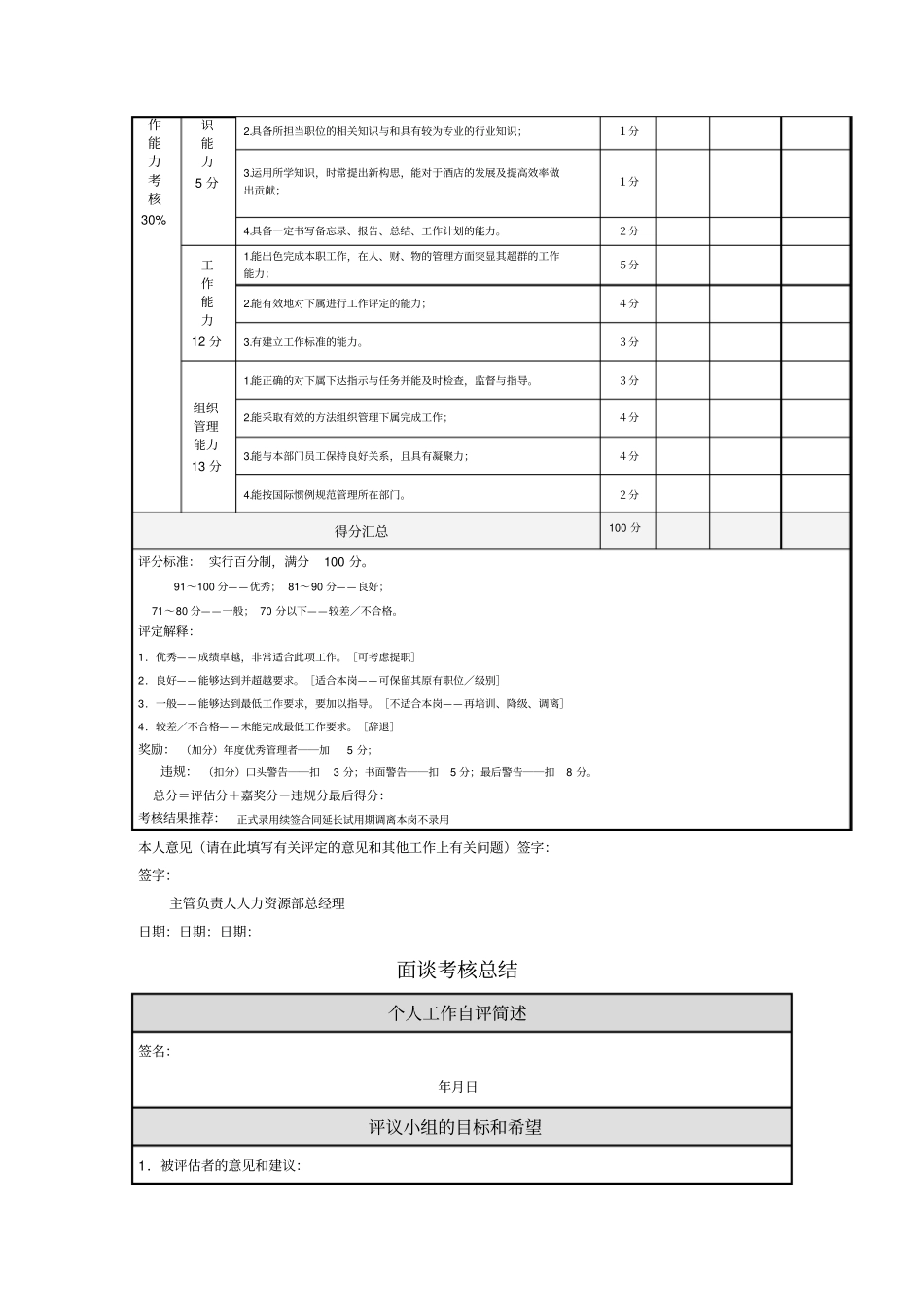 绩效考核评价表表单样例_第2页