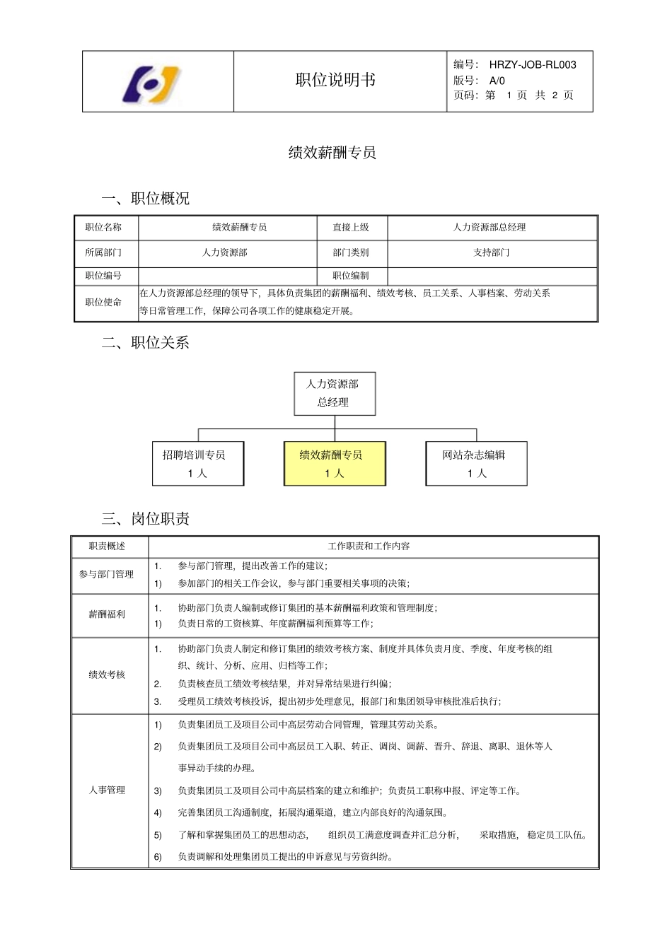 绩效薪酬专员_第1页