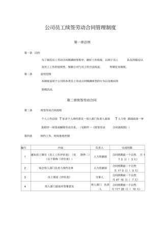 续签劳动合同管理制度