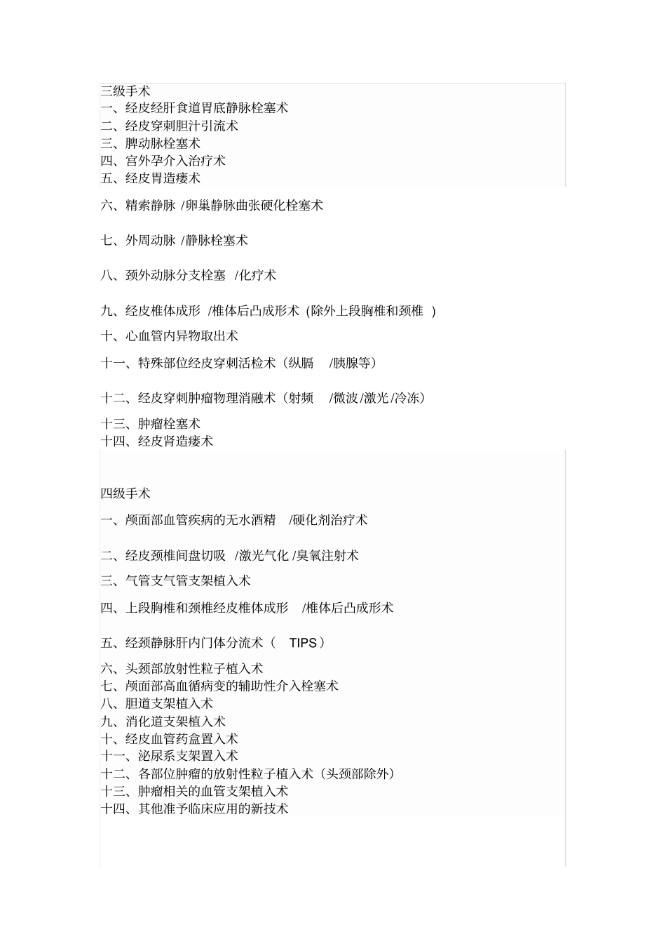 综合介入诊疗手术分级目录_第2页