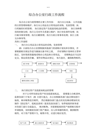 综合办公室行政工作流程