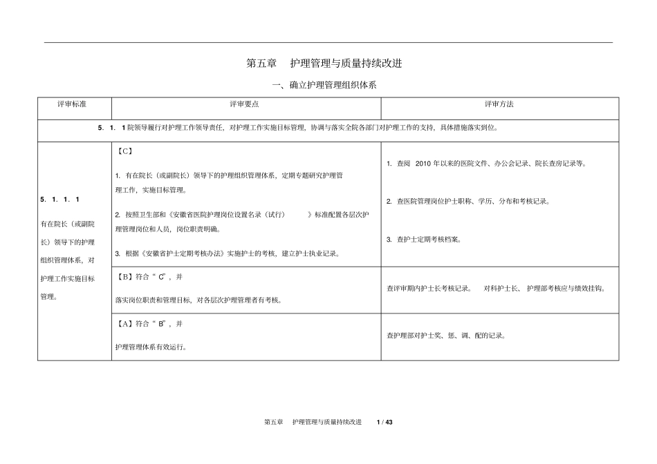 综合医院护理管理评审标准细则版本_第1页