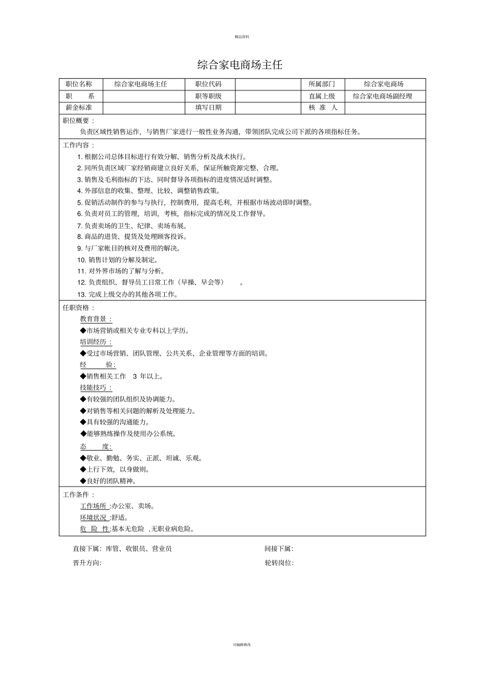 综合商场-职位说明书_第3页