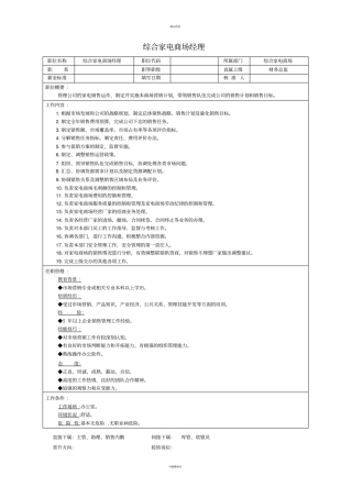 综合商场-职位说明书