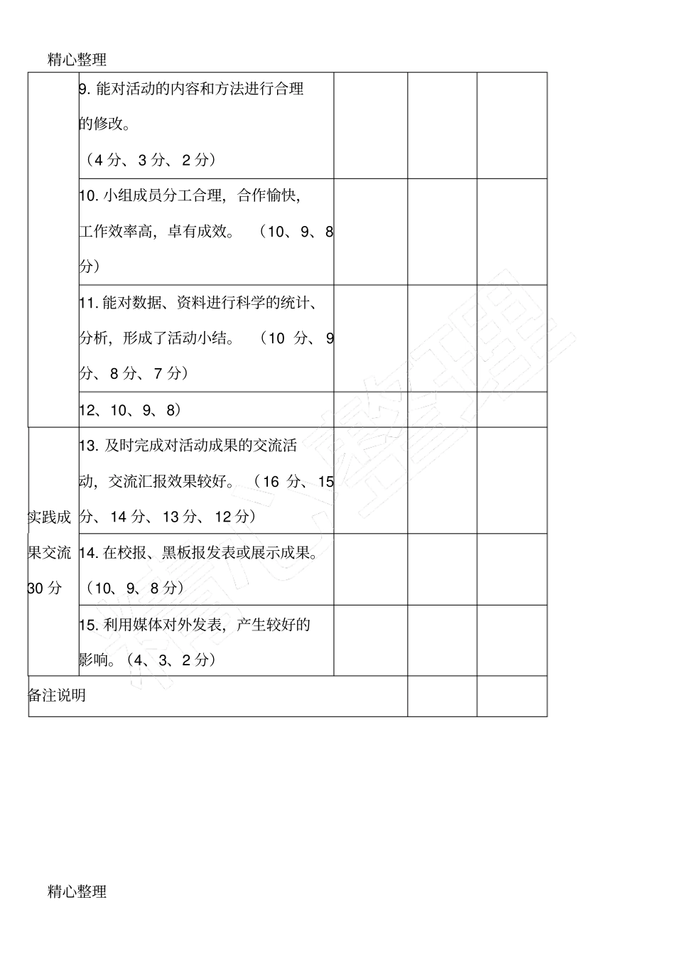 综合实践活动学生自我评价表_第3页