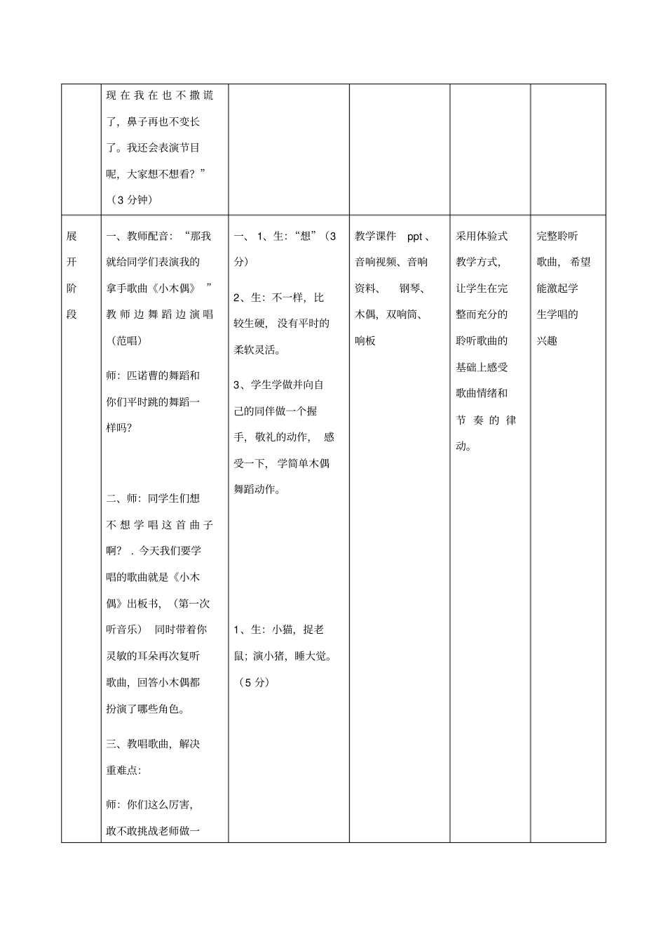 综合艺术课小木偶教学设计_第3页