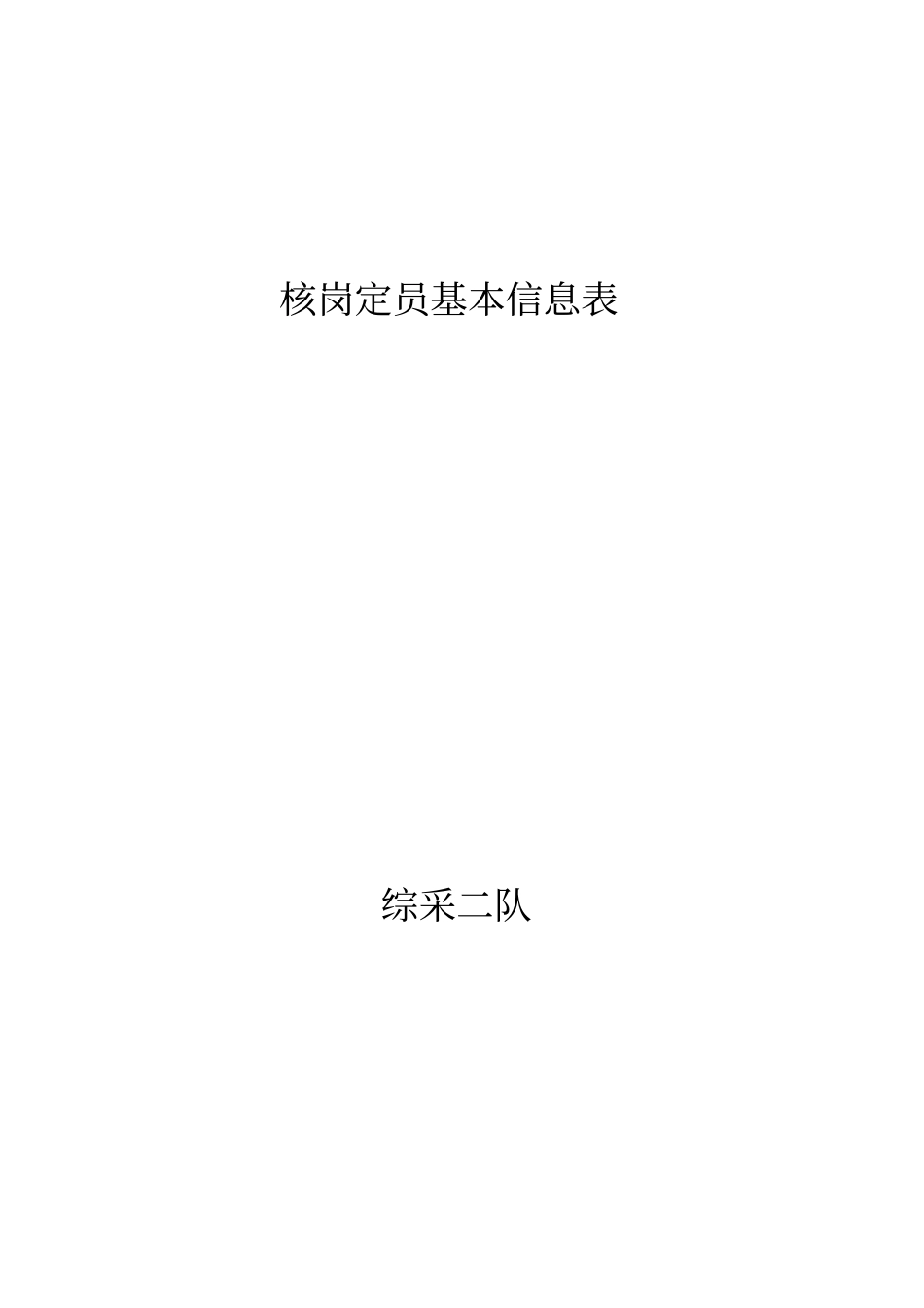 综采一队核岗定员基本信息表核定版_第1页