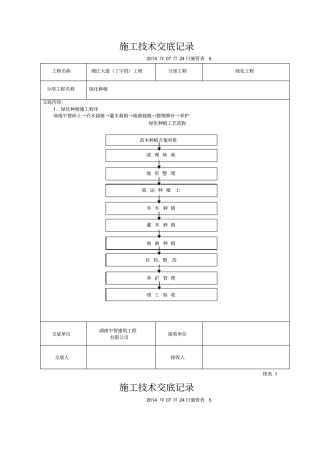 绿化工程施工技术交底