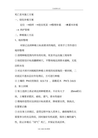 绿化补栽施工组织方案