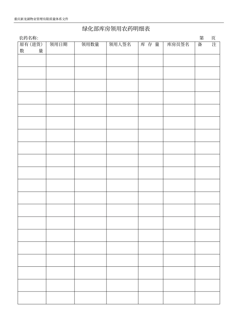 绿化部库房领用农药明细表_第1页