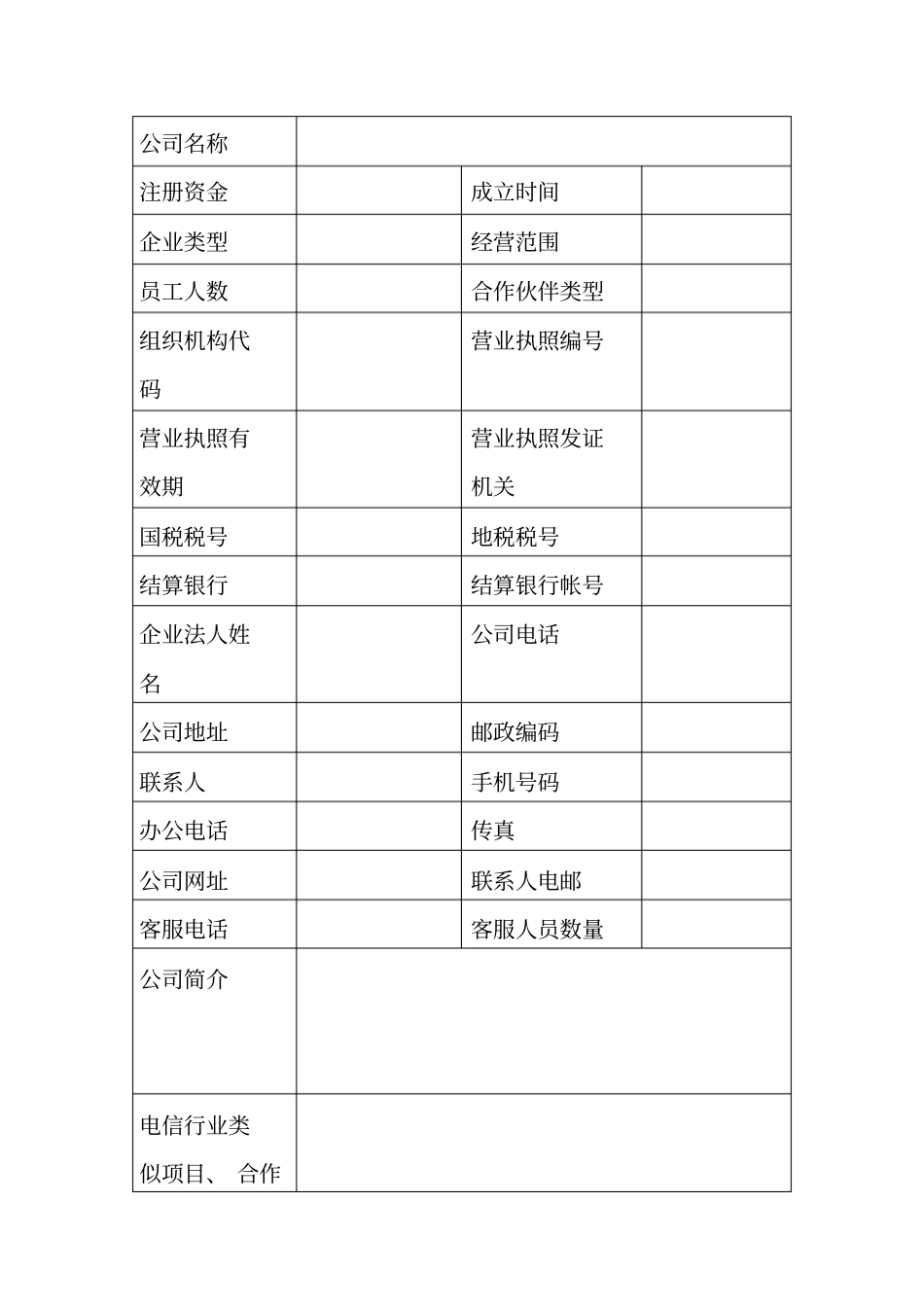 网上商城入驻申请表_第1页