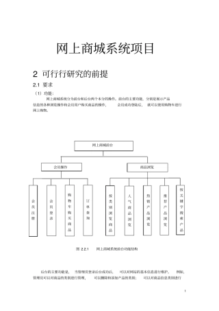 网上商城系统项目可行性研究报告
