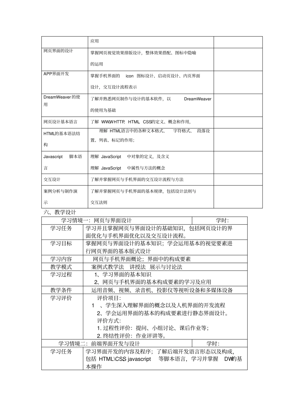 网与界面设计课程标准_第2页