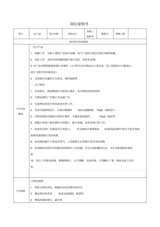 网店美工岗位职责书