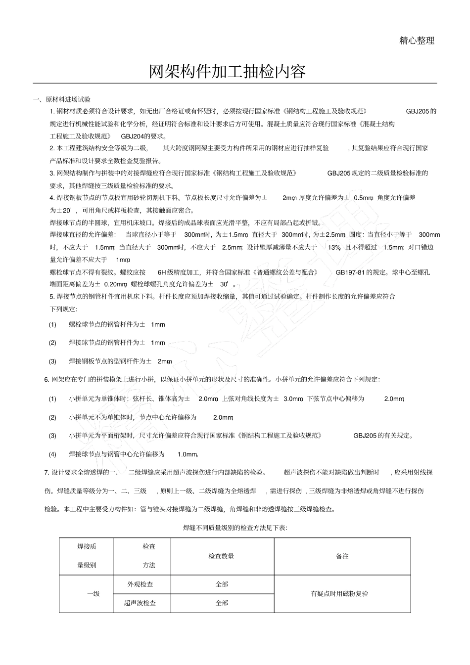网架构件抽检内容_第1页