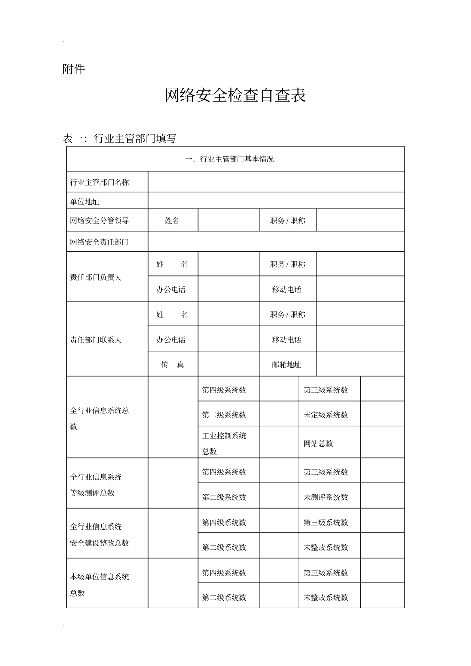 网络安全检查自查表_第1页