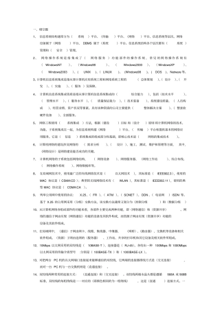 网络工程复习题考试版