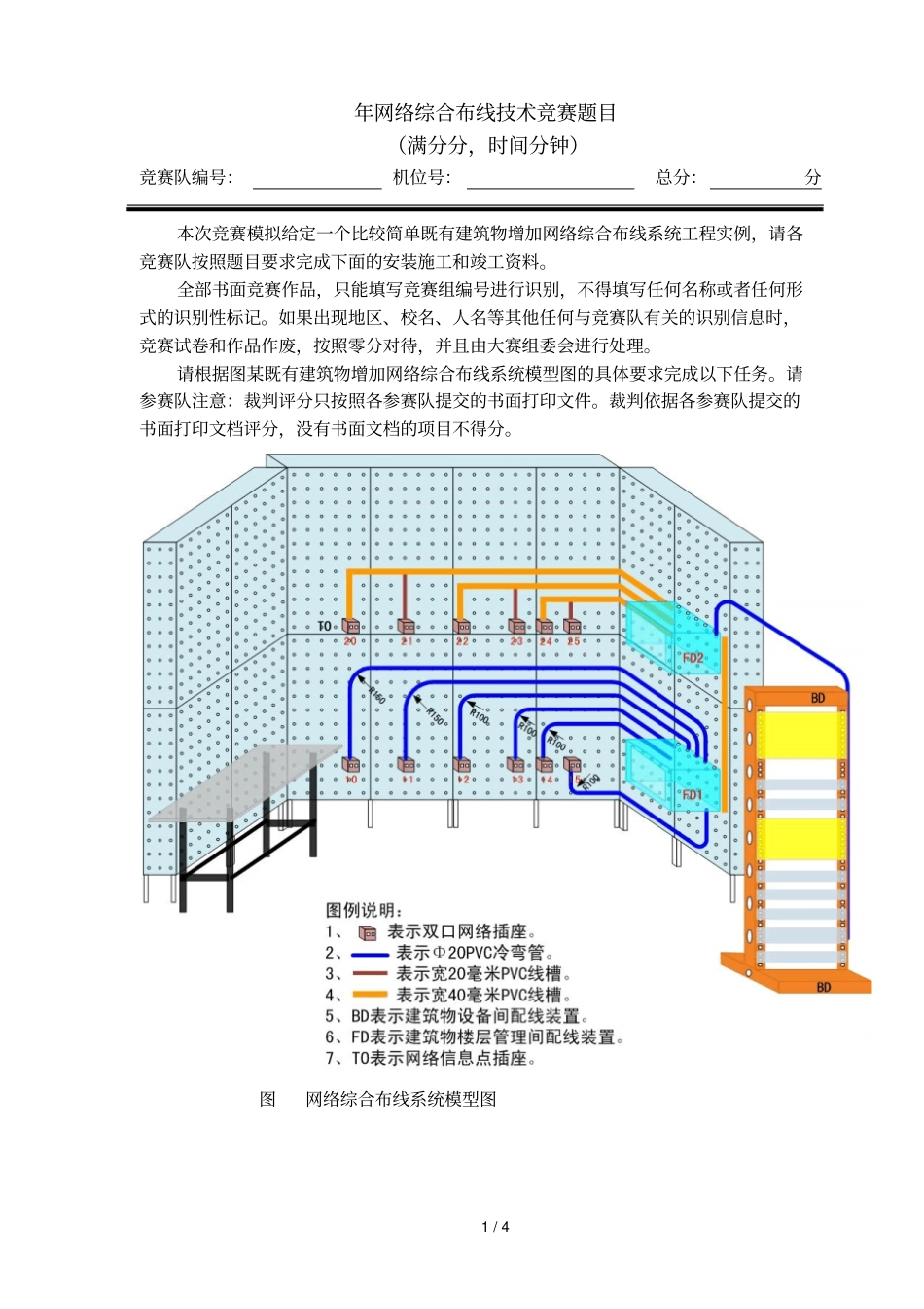 网络综合布线技术竞赛题目_第1页