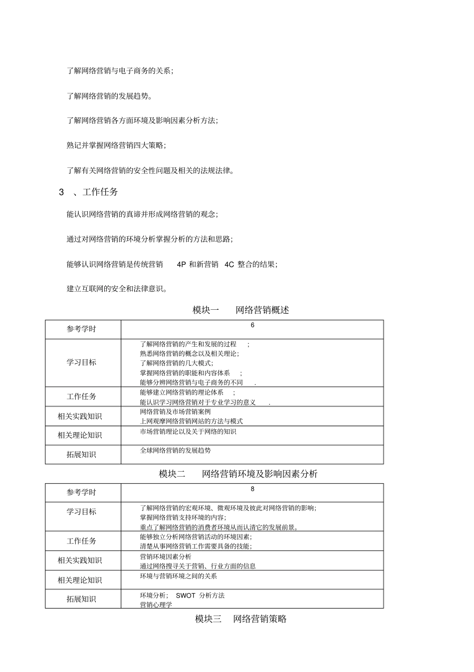 网络营销与策划课程标准_第3页