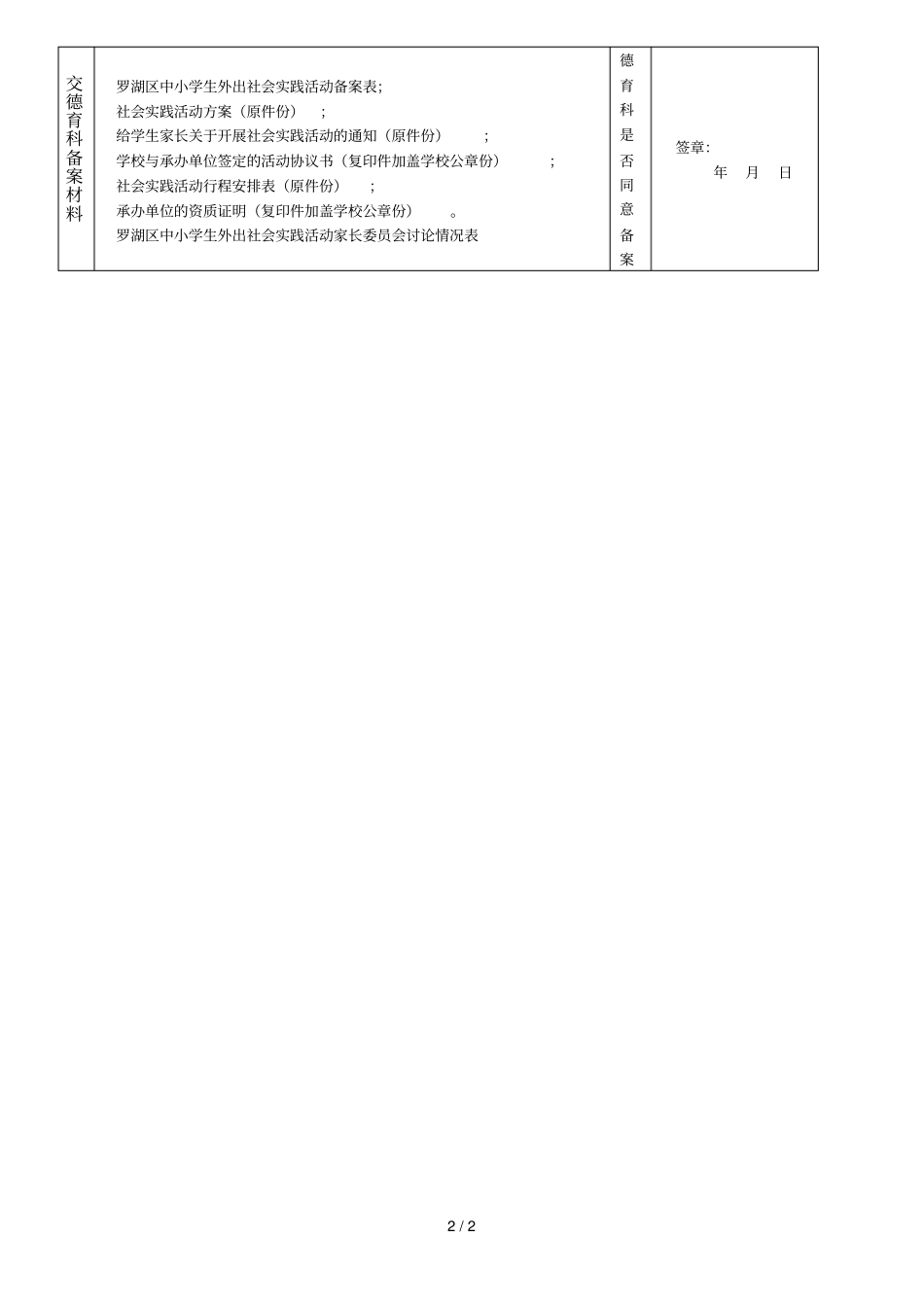罗湖区中小学生校外社会实践活动备案表_第2页