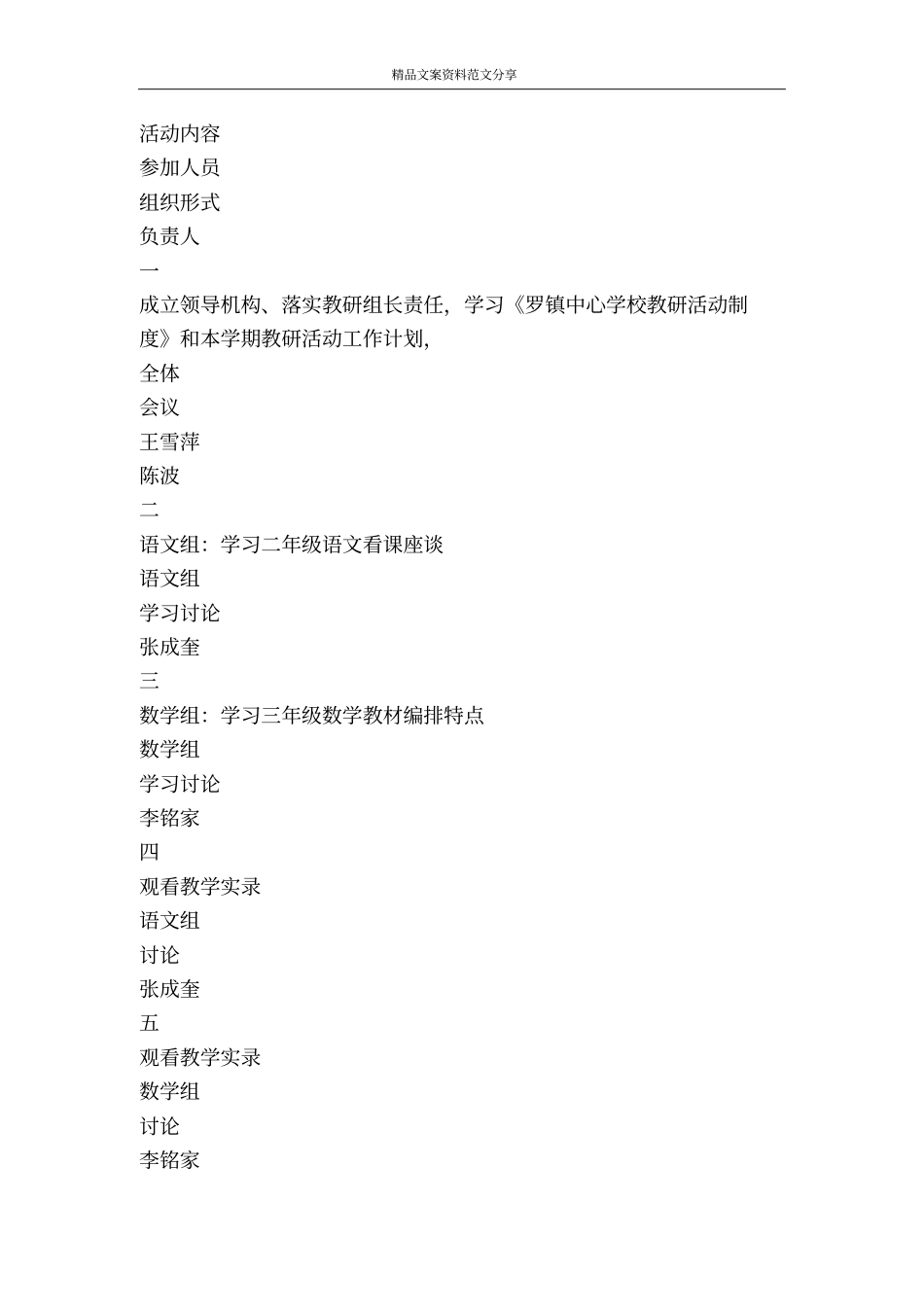 罗镇中心学校教研组工作计划05度第二学期-精品文案范文_第2页