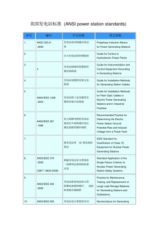 美国发电站标准