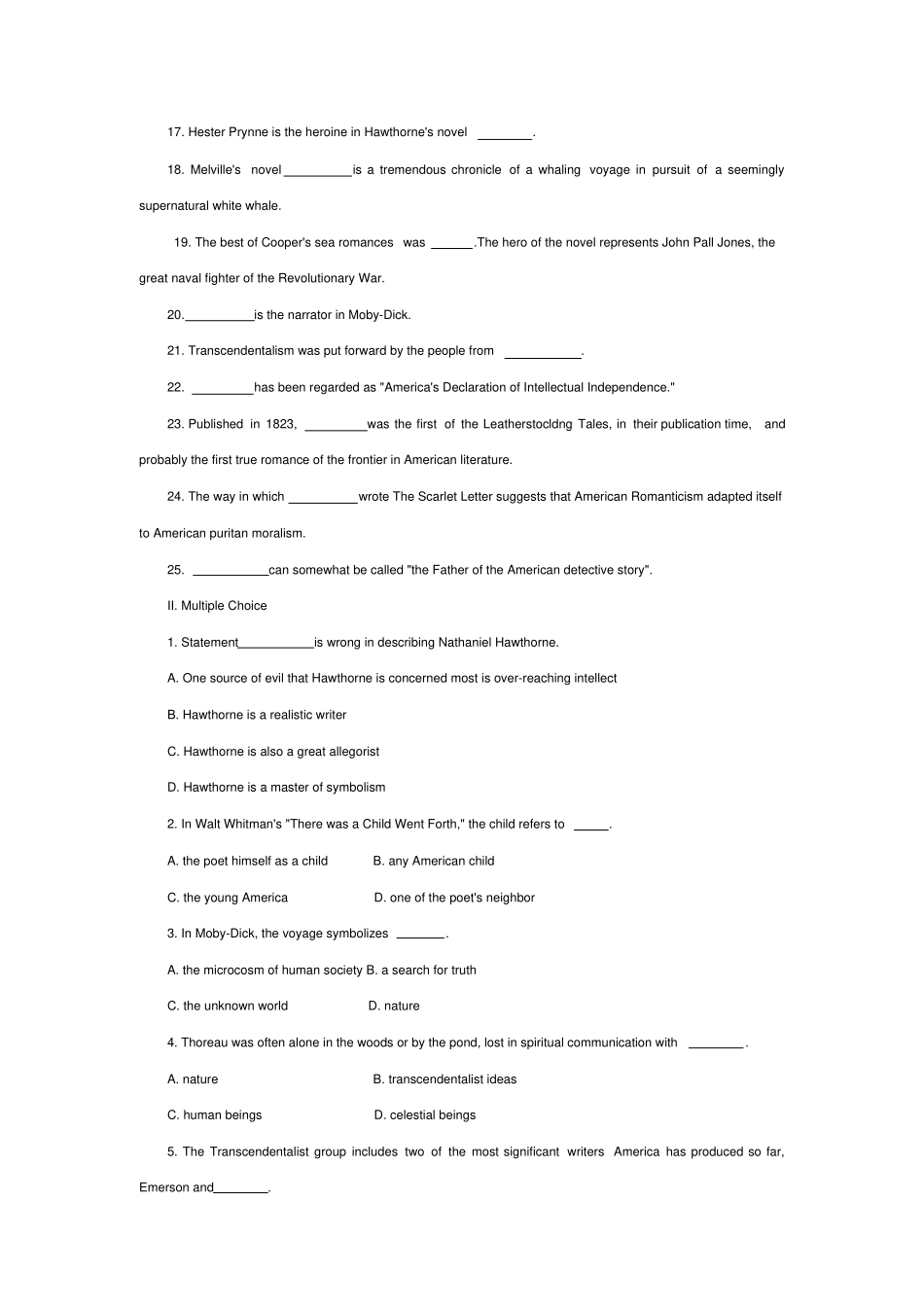 美国文学吴伟仁版第三模拟练习与答案_第2页