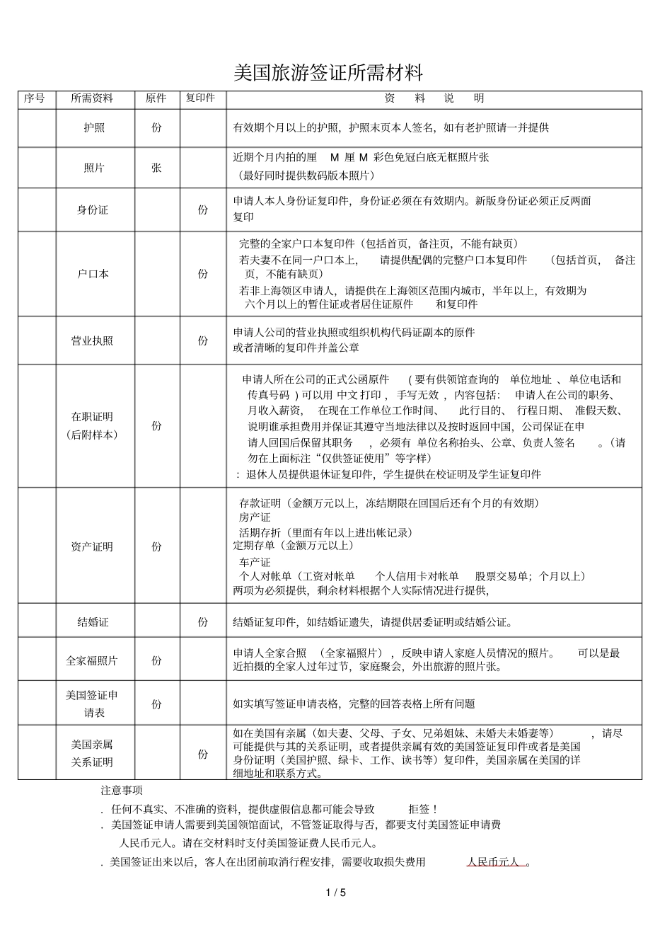 美国旅游签证所需材料_第1页