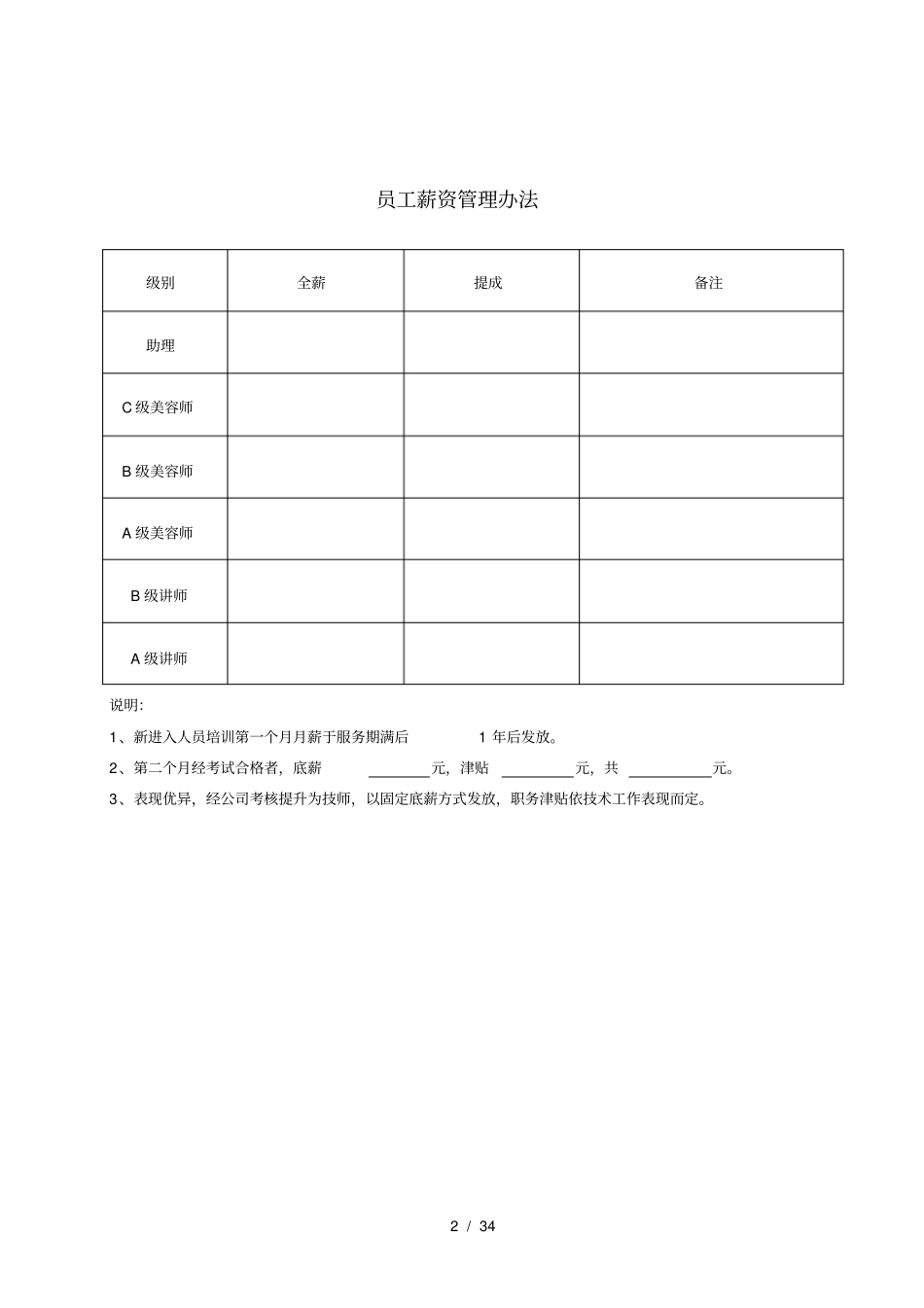 美容院管理表格大全_第2页