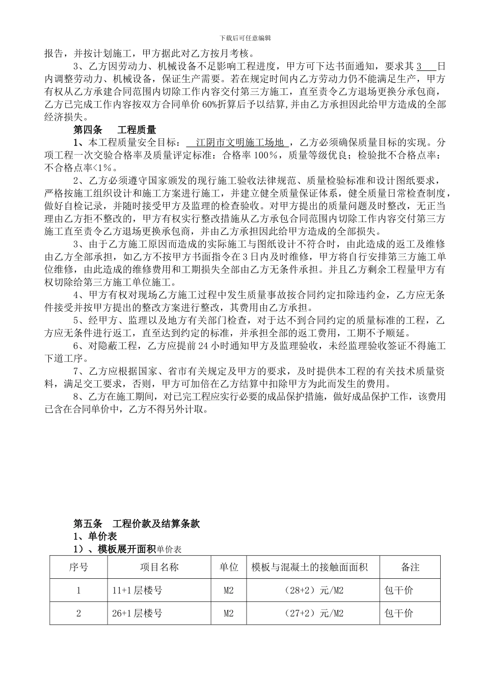 模板劳务分包合同_第3页