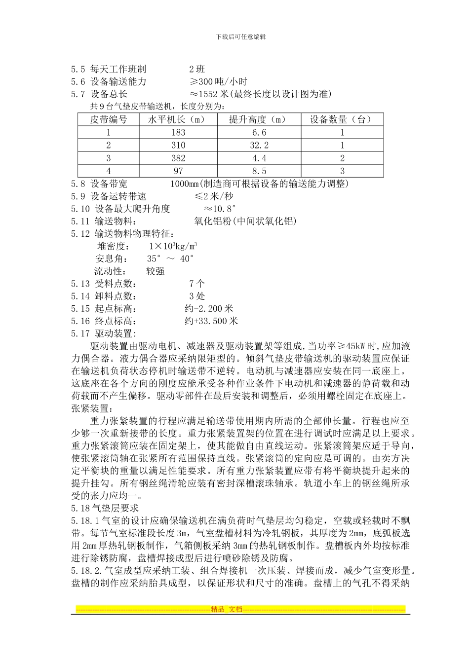 气垫式带输送机技术协议0512_第2页