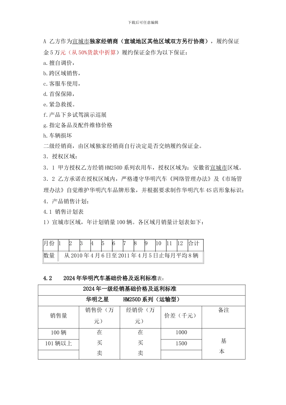 汽车经销协议_第2页