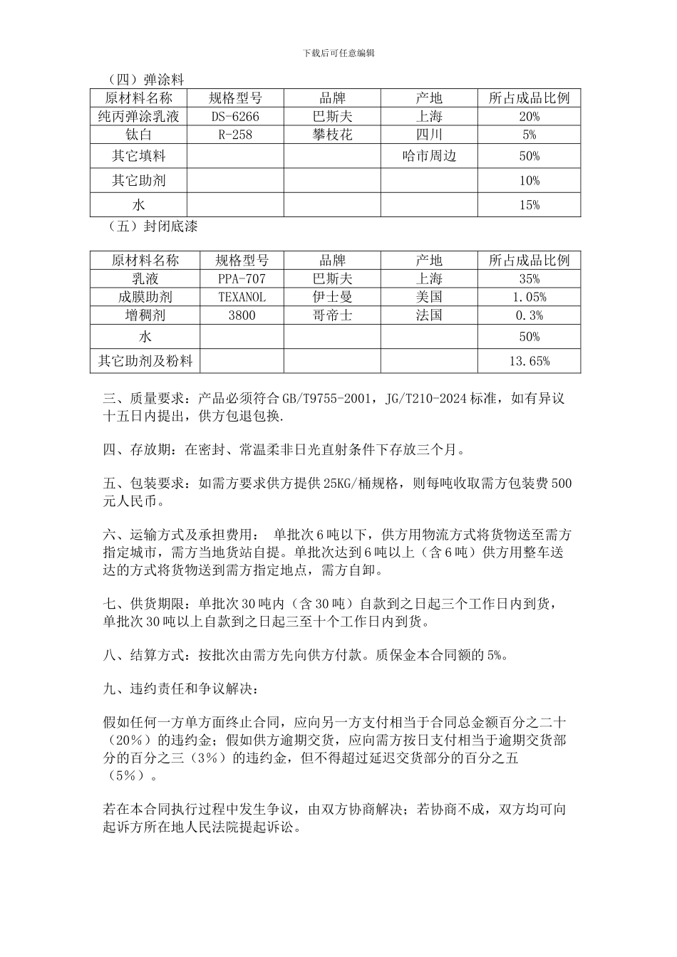 油漆涂料购销合同_第3页