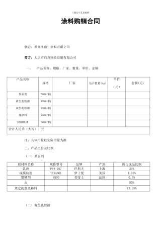 油漆涂料购销合同