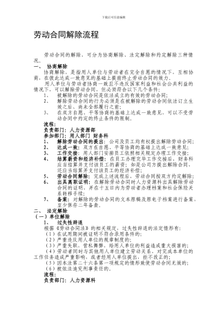 泛亚人力分析劳动合同解除流程