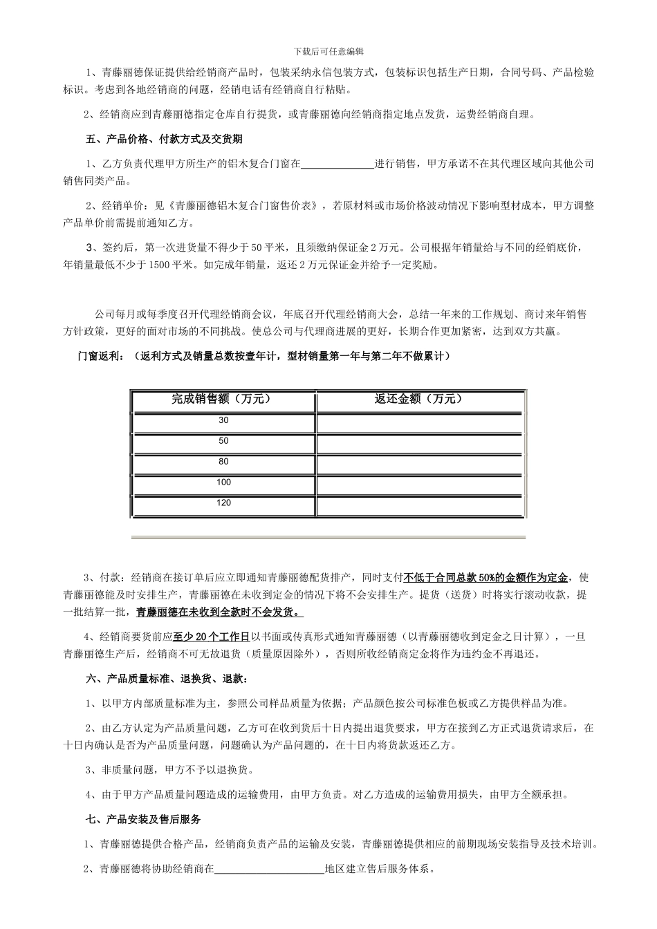 济南青藤丽德门窗系统加盟协议_第3页