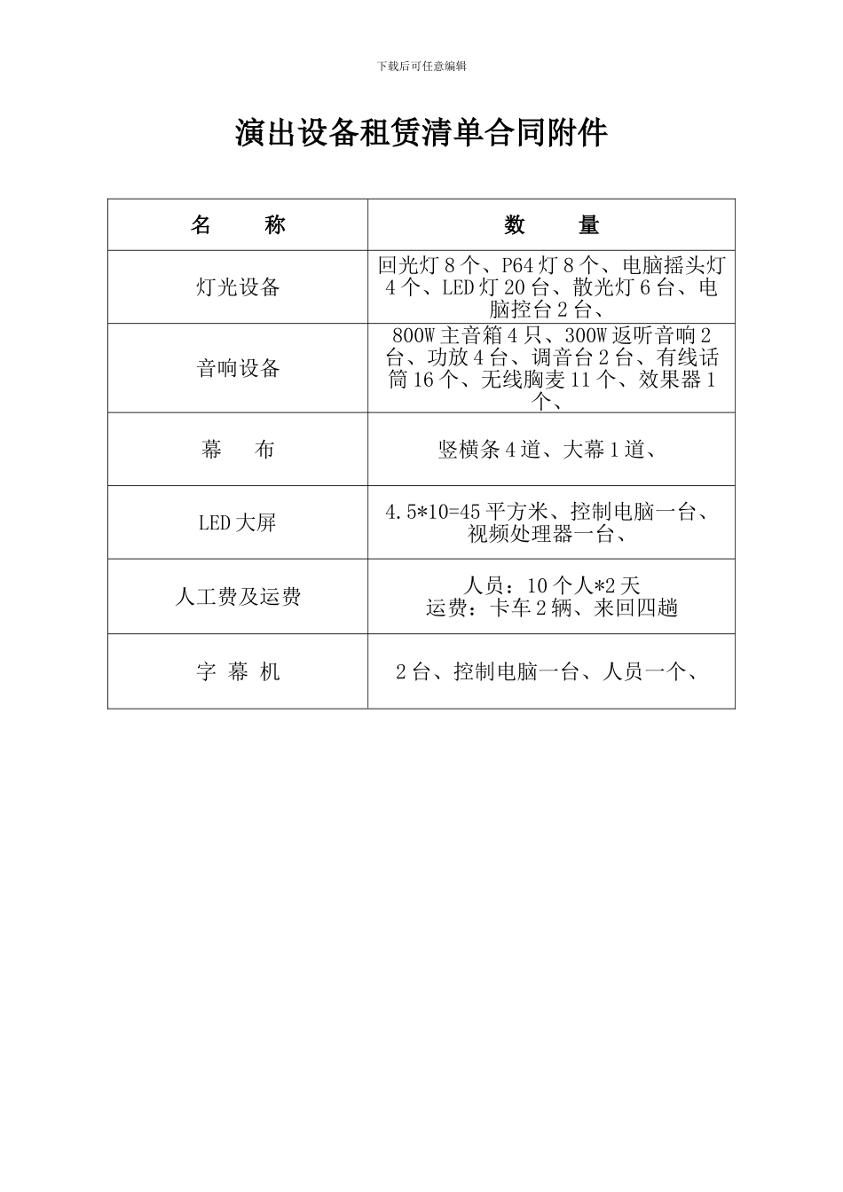 演艺器材租赁合同_第3页