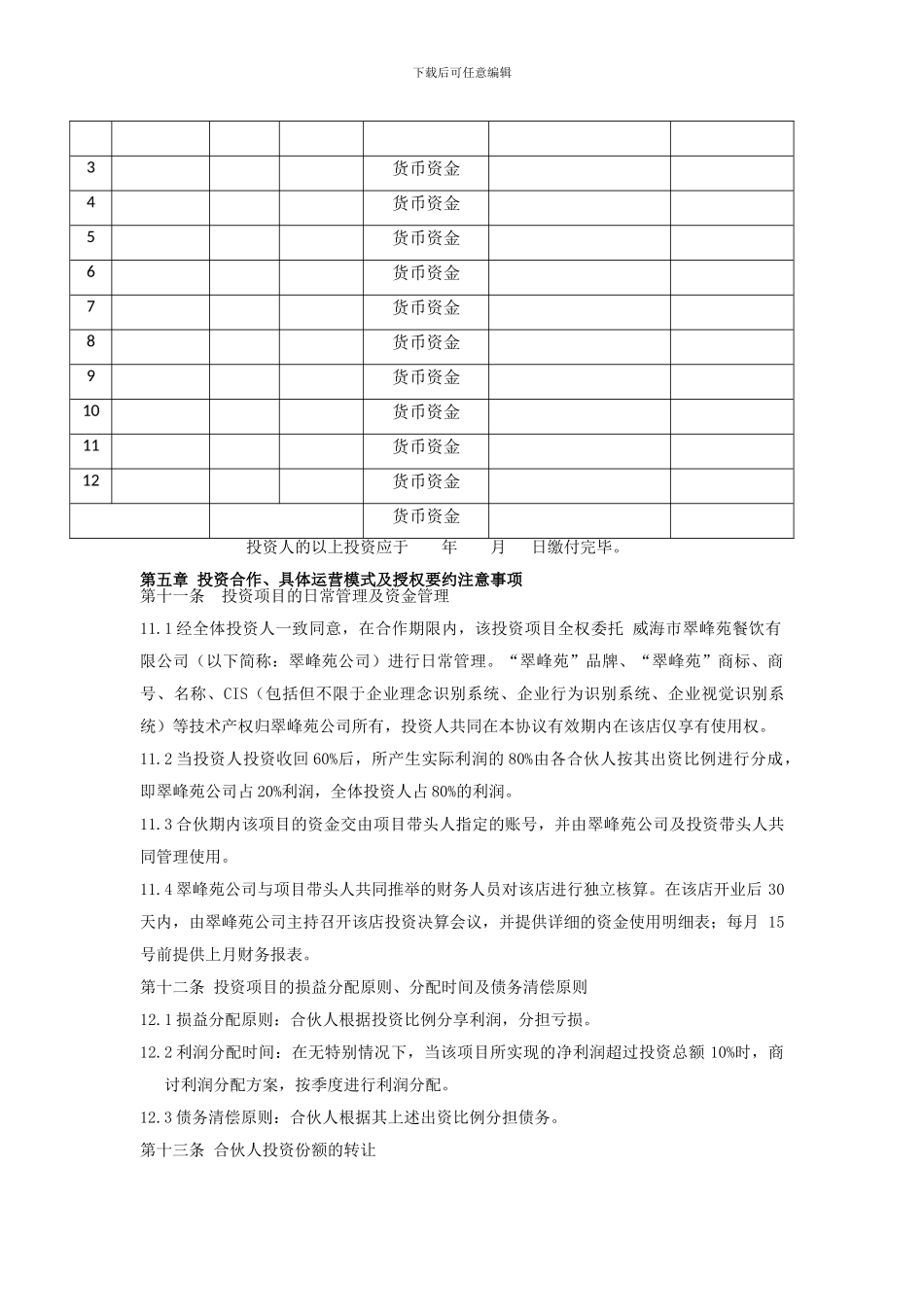 火锅店投资经营协议_第2页