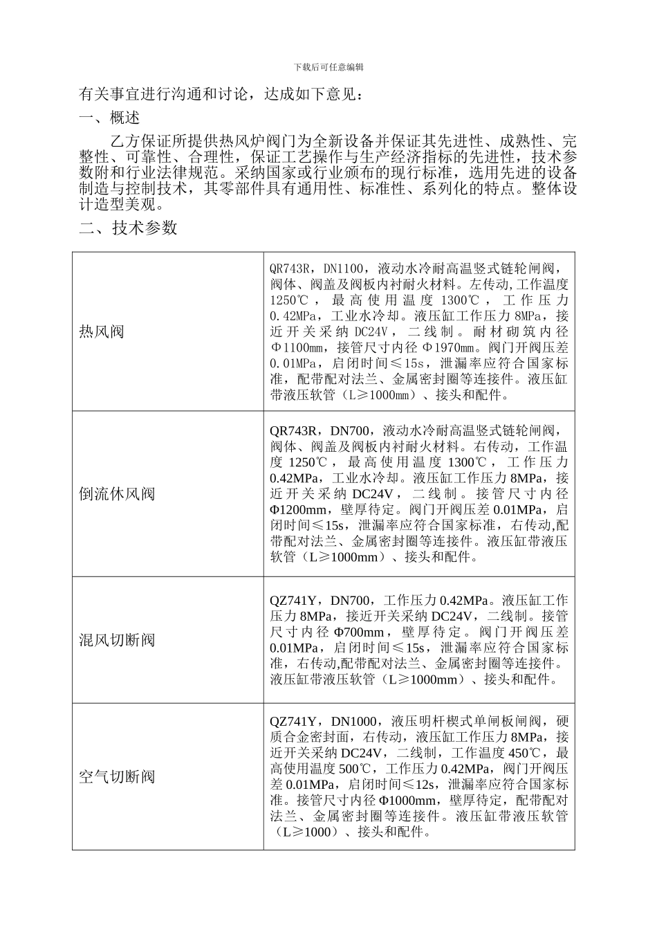 热风系统阀门技术协议_第2页