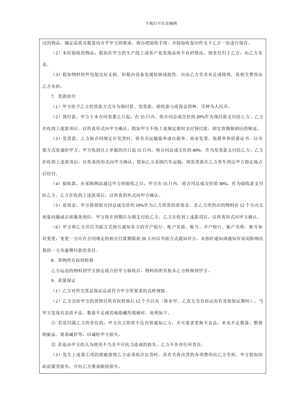 物料采购合同范本_第3页