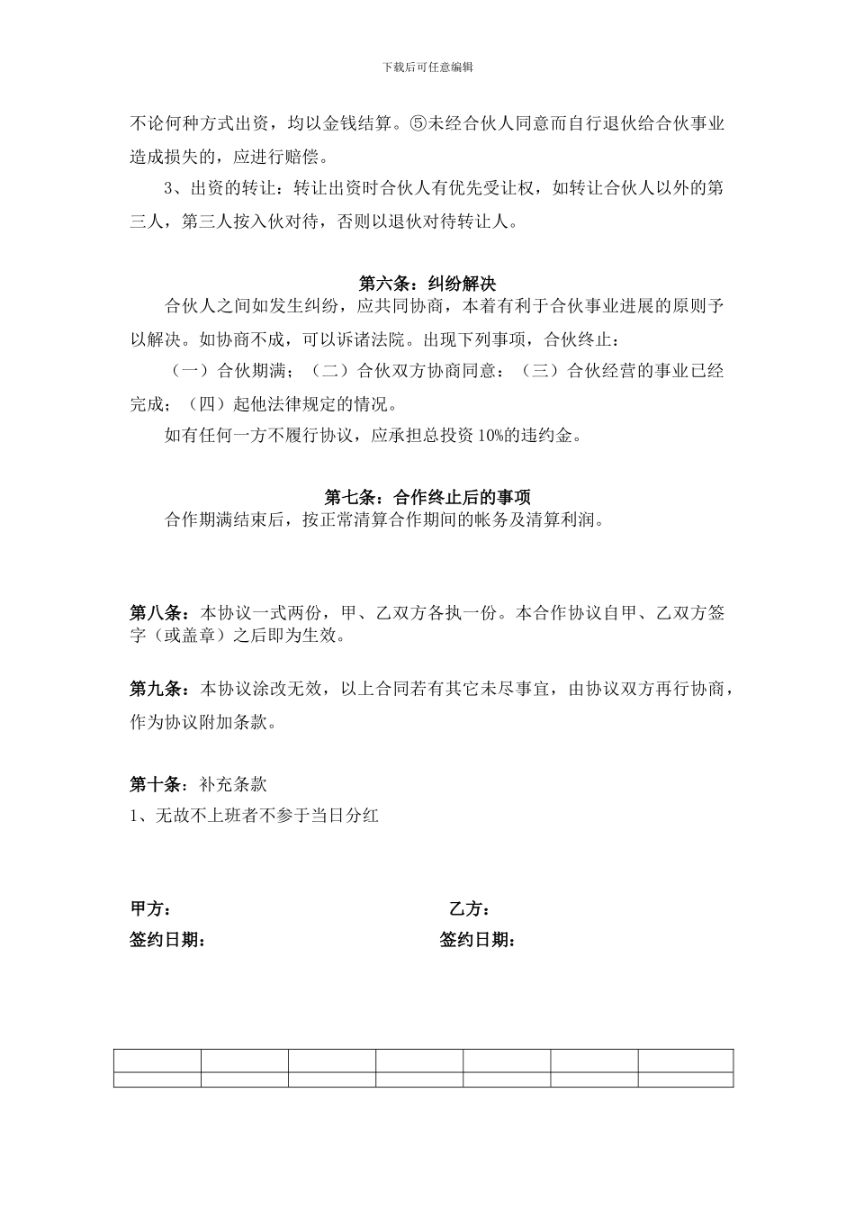 理发店合伙协议书_第3页