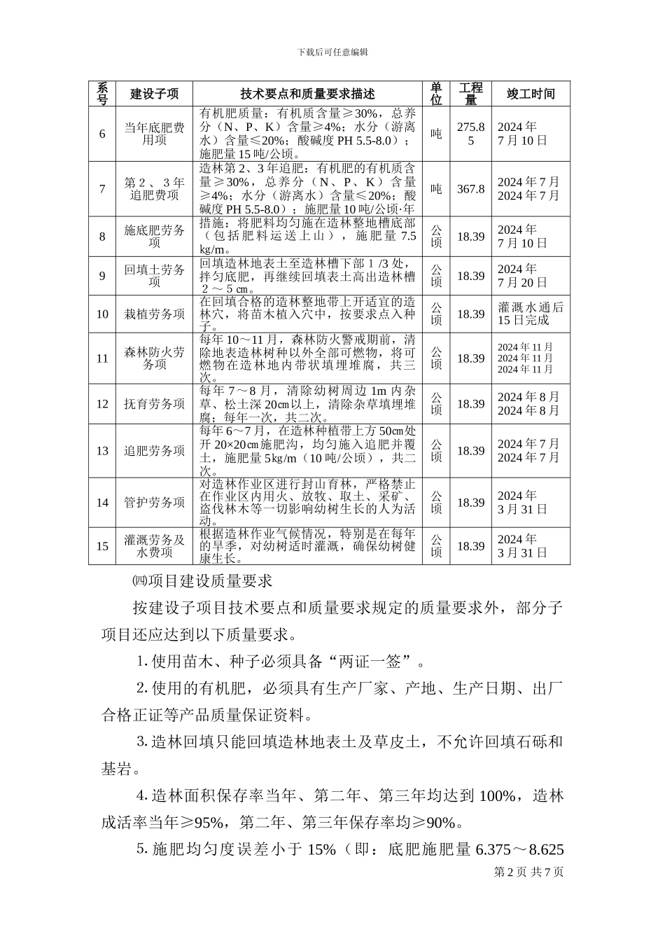 生态功能区建设营林施工承包合同_第3页