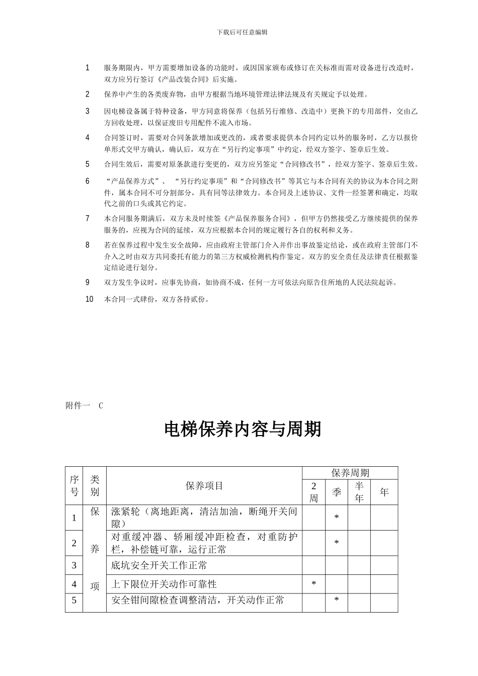 电梯免费保养合同_第3页